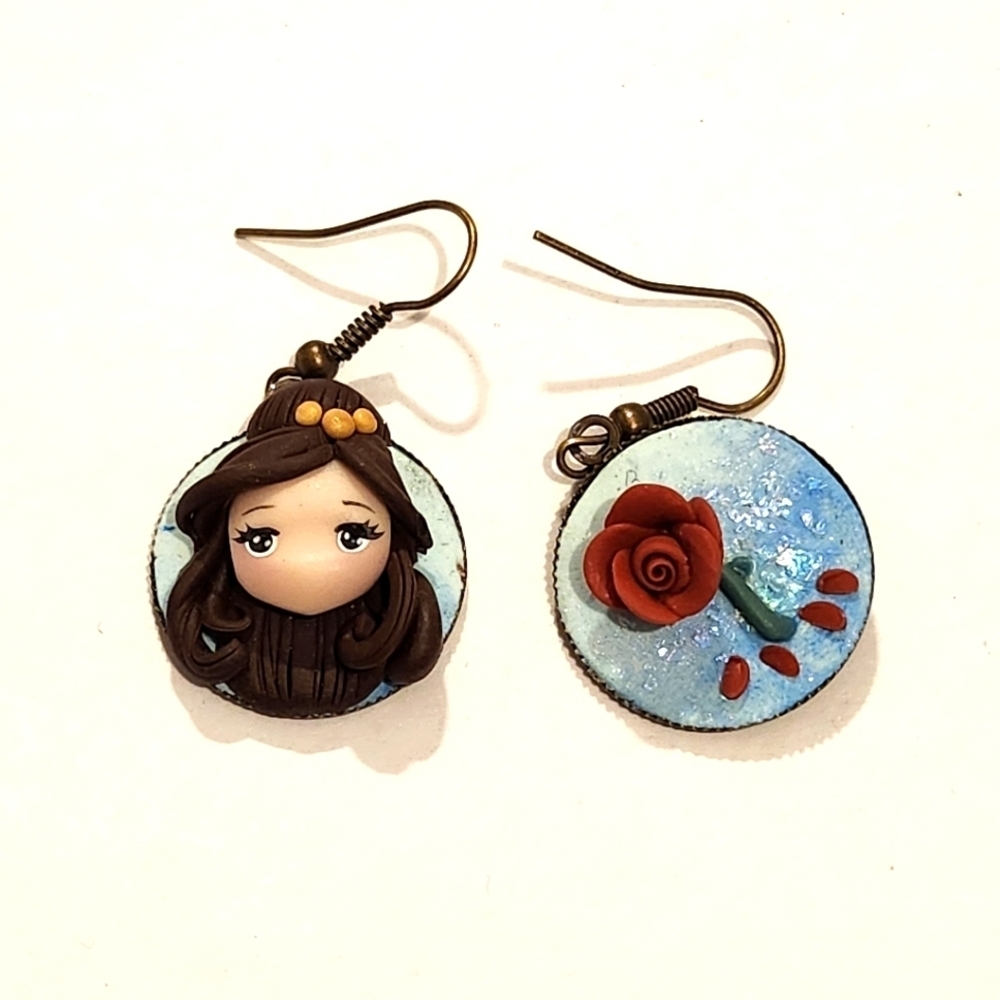 *3 for $30* Handmade Bell Character Earrings - Beauty and the Beast - Disney